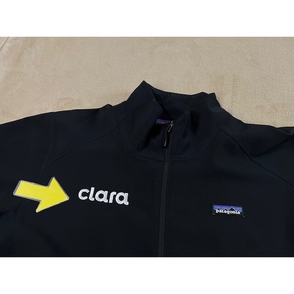 Patagonia Adze jacket mens large Black Jacket 83525FA17 worn wear Clara logo EUC - Picture 11 of 11
